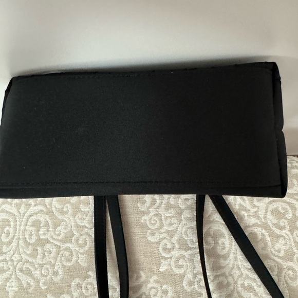 Pretty Black Satin Finish Vine Pattern Evening Bag - Picture 10 of 10
